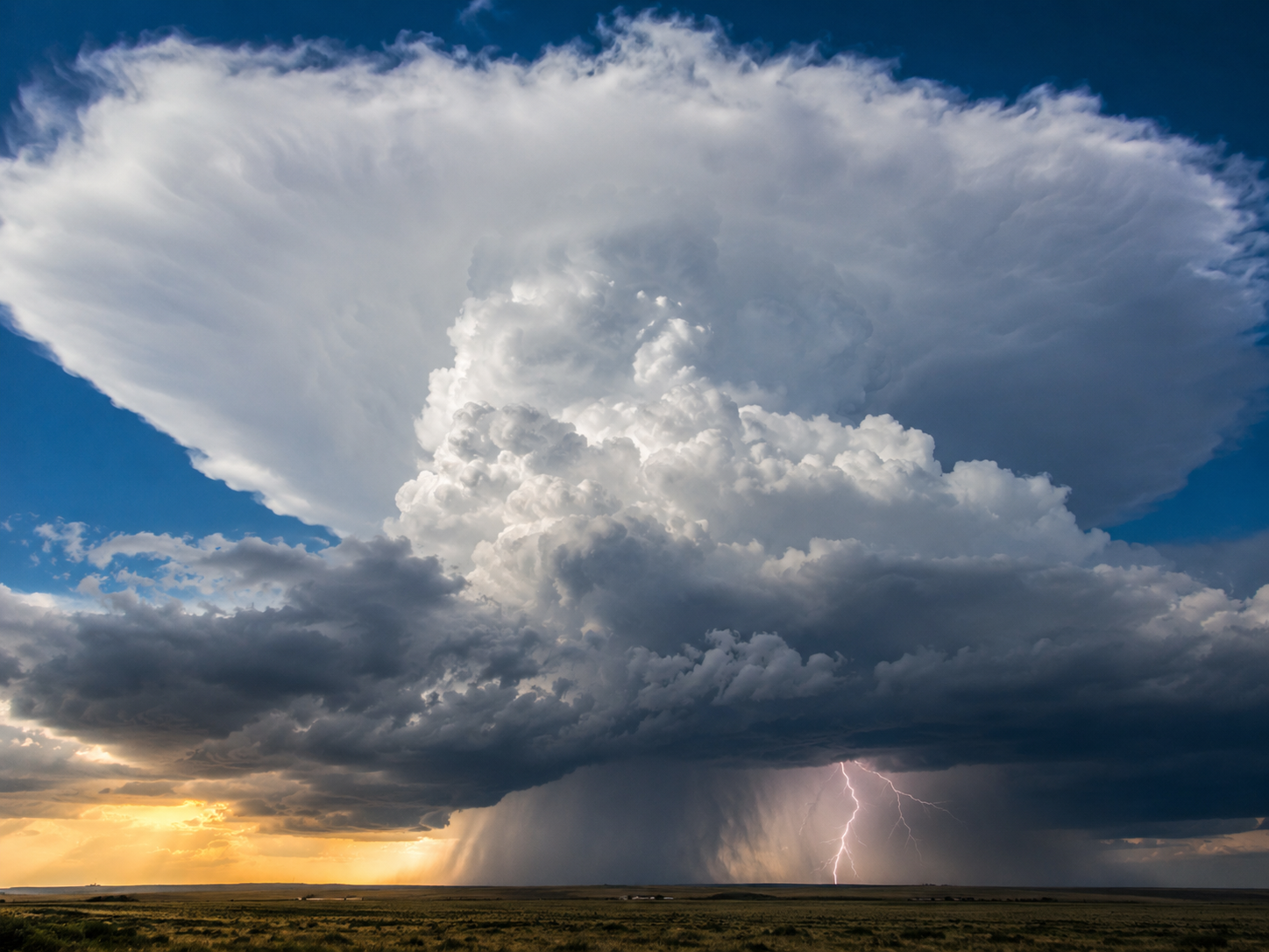 Cumulonimbus clouds: A massive, anvil-topped tower with a dark base. The "thunderhead".